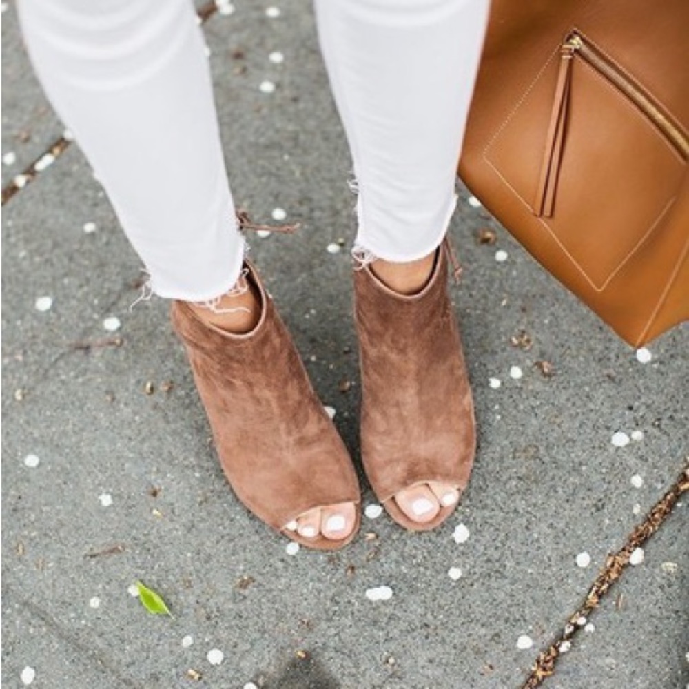 Marc Fisher Suede Ankle Zipper Peep-toe Booties